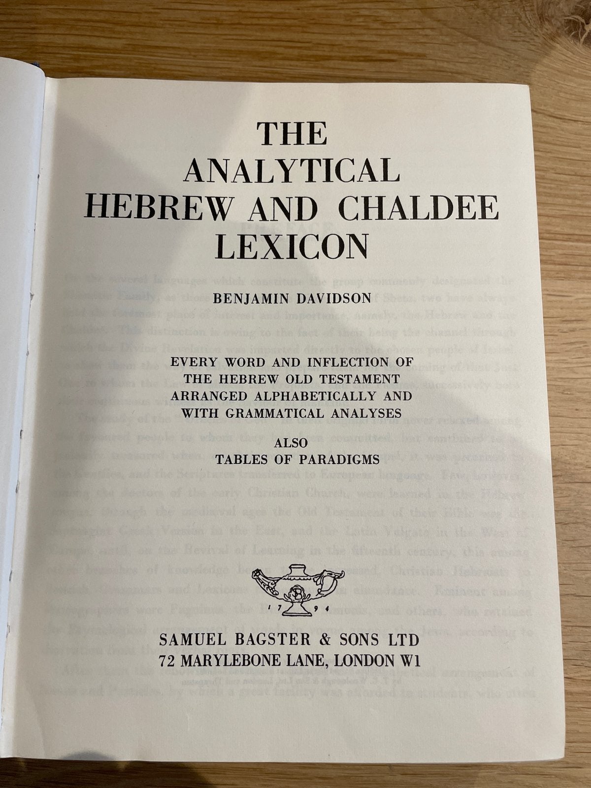 The Analytical Hebrew and Chaldee Lexicon - Benjamin Davidso, Ophalen of Verzenden, Gelezen, Overige uitgevers, Engels