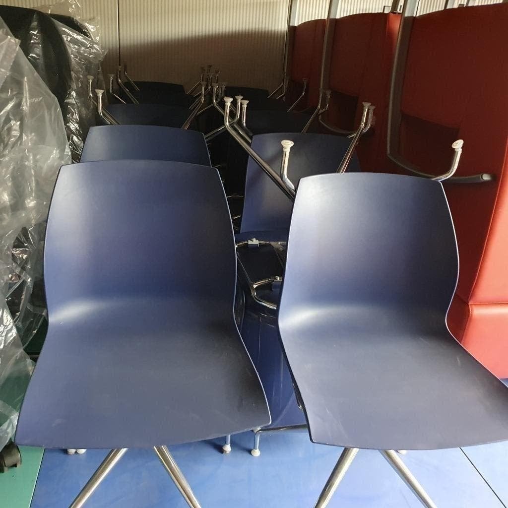 design stoelen kantinestoelen blauw kunststof Kastel Kalea, Ophalen, Kunststof, Gebruikt, Blauw