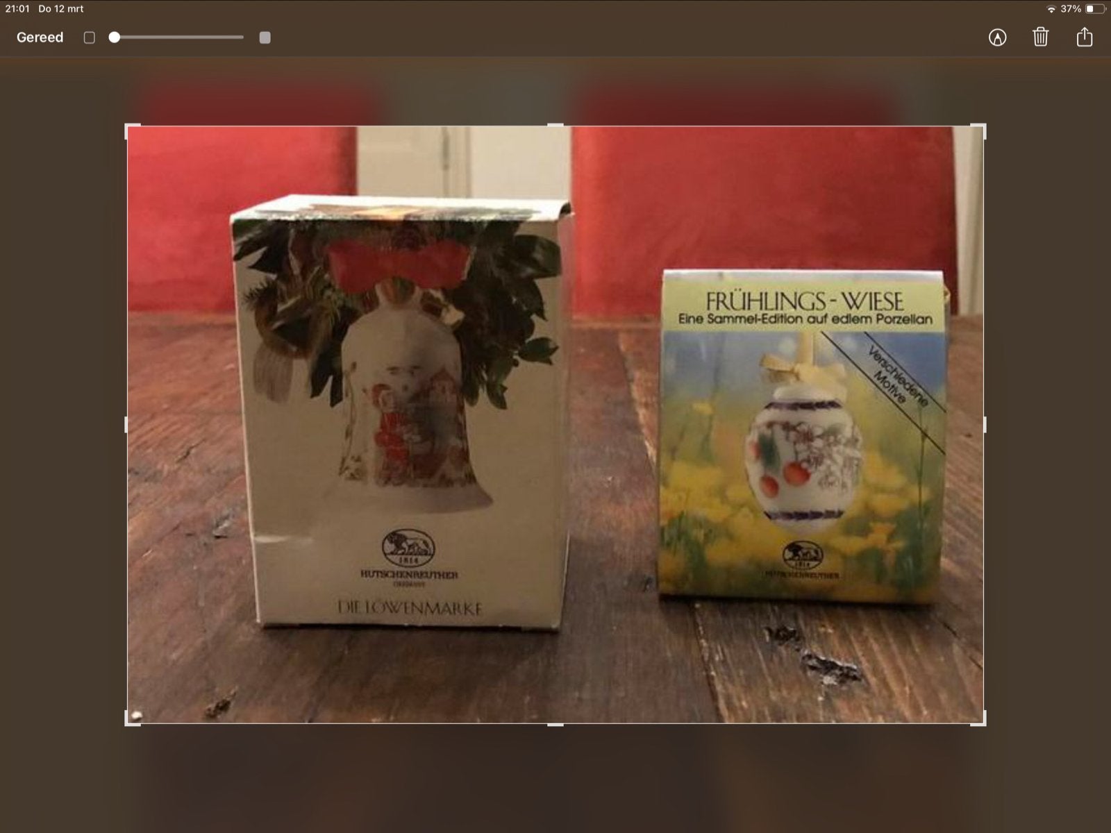 Hutschenreuther, een kerstklok, glazen kerstklok, bal., Ophalen of Verzenden