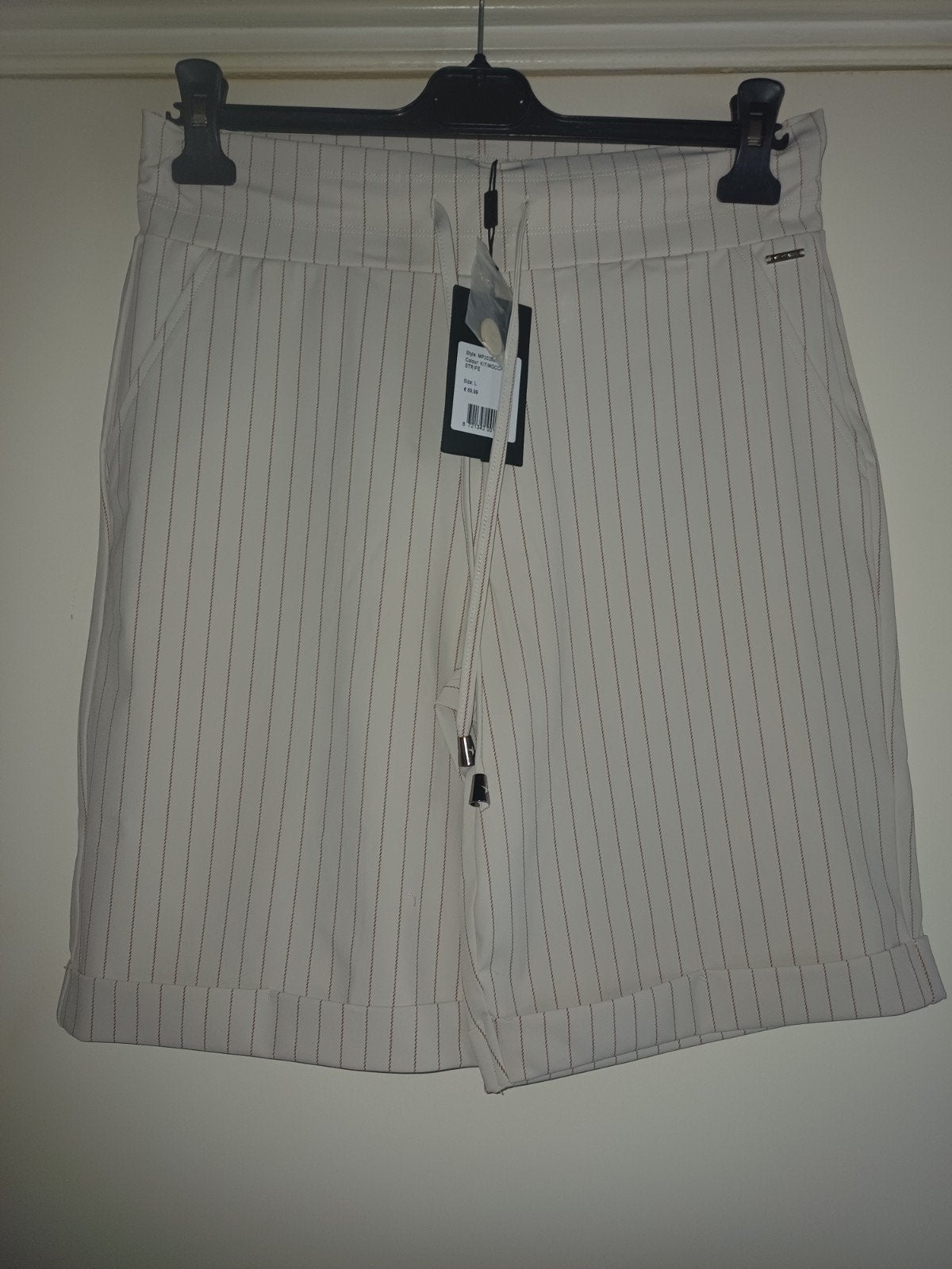 Mi piace heavy travel Bermuda Kitkleur Mocca pin stripe, Maat 38/40 (M), Mp, Beige, Nieuw