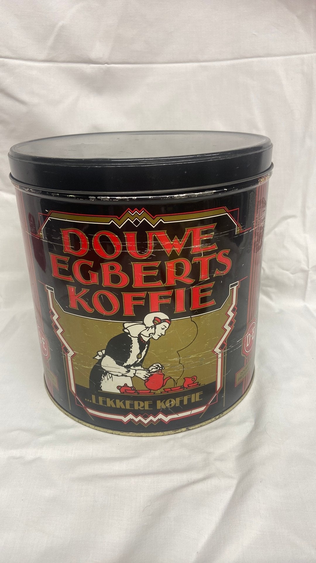 Groot Rond Vintage Douwe Egberts Koffieblik uit de Jaren 60, Ophalen of Verzenden, Zo goed als nieuw, Koffie, Douwe Egberts