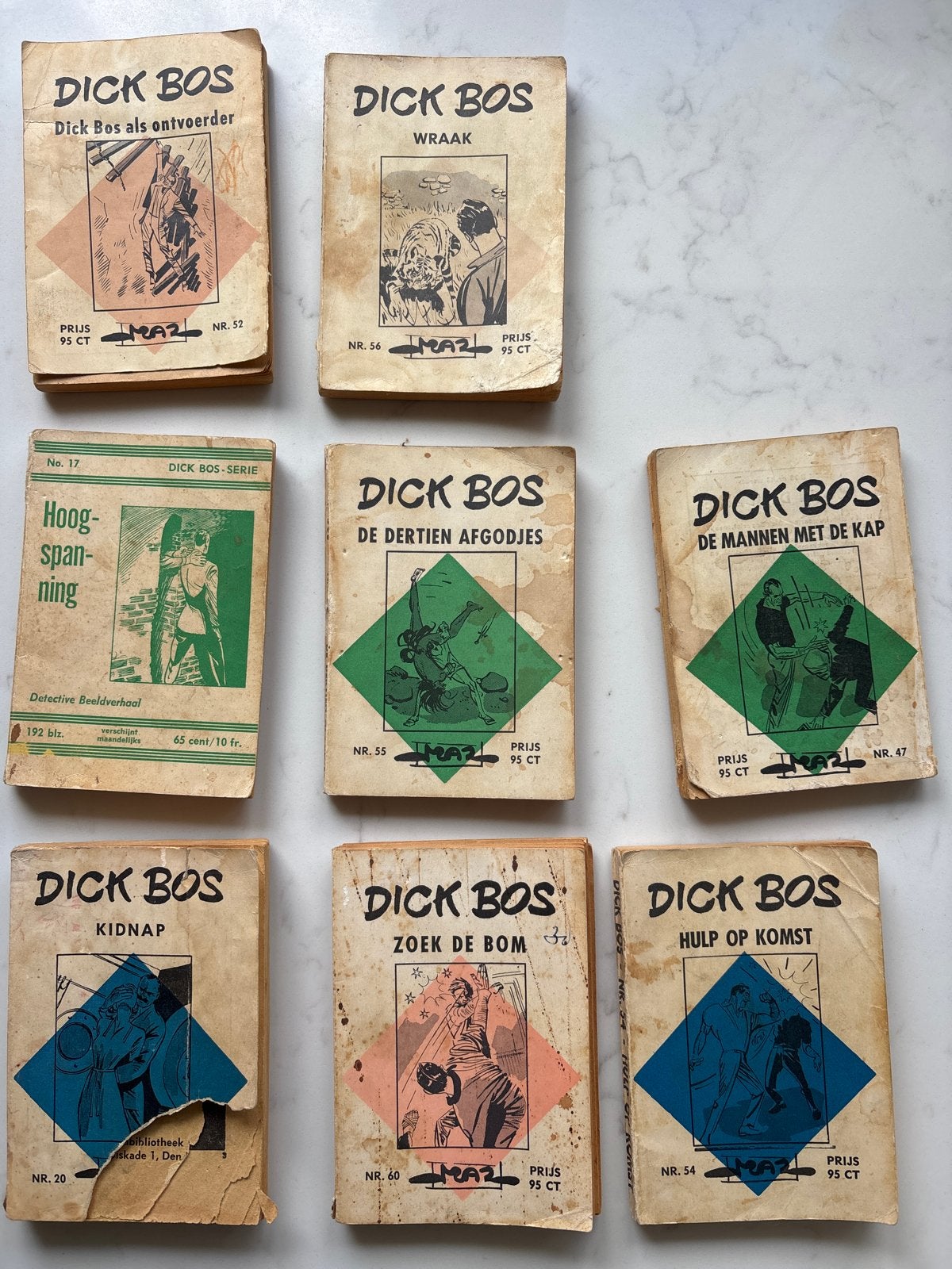 Dick Bos Stripboeken Collectie - 8 Vintage Uitgaven, Boeken, Meerdere stripboeken, Ophalen, Gelezen