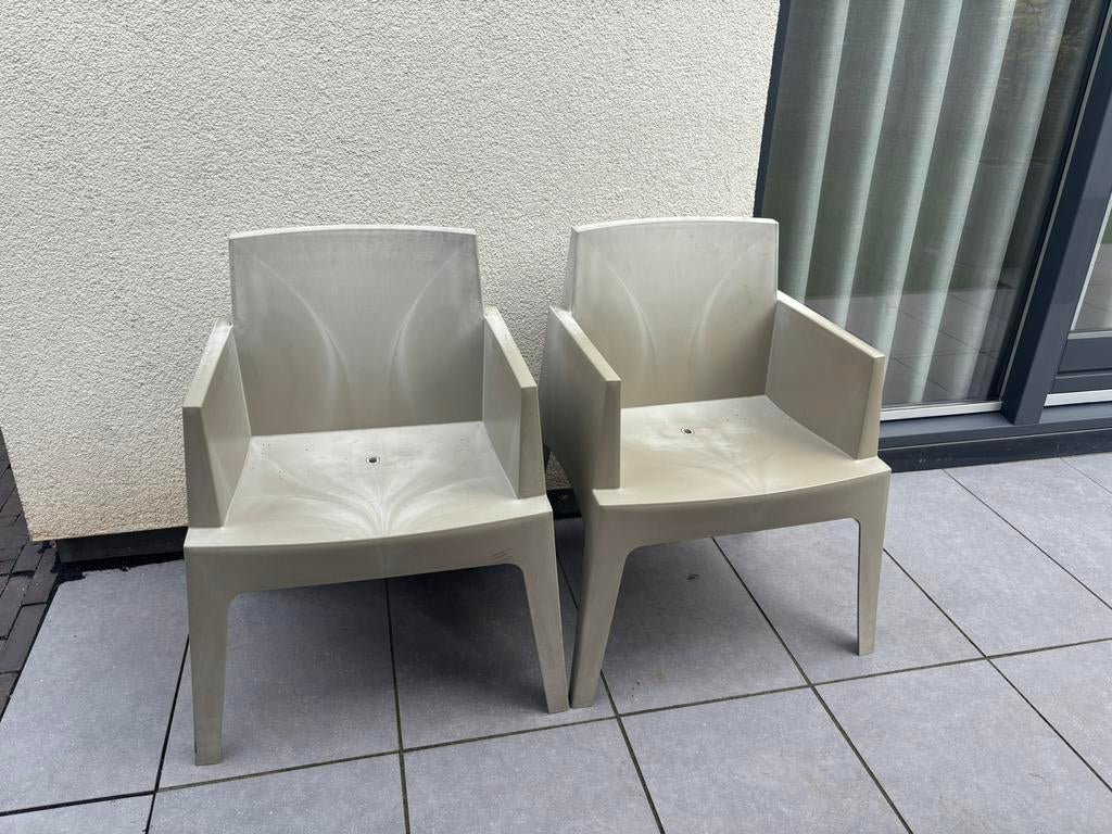 2 tuinstoelen Philippe Starck, Tuin en Terras, Tuinstoelen, Ophalen, Gebruikt, Kunststof