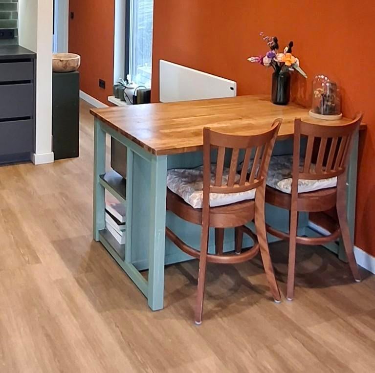 Ikea keukeneiland/bartafel, verlaagd naar zithoogte, Huis en Inrichting, Tafels | Eettafels, Ophalen, Gebruikt, 50 tot 100 cm