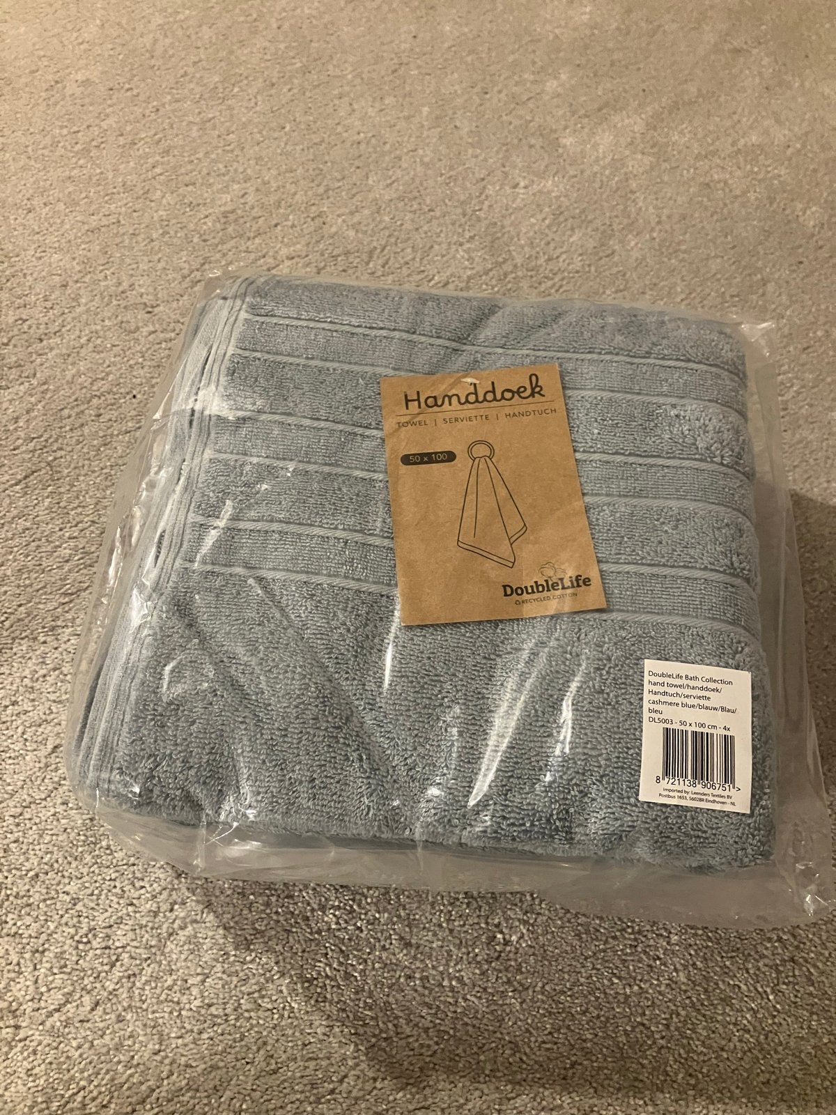 Nieuw Doublelife Handdoek 50x100 cm - Cashmere Blauw, Huis en Inrichting, Blauw, Overige merken, Handdoek, Nieuw
