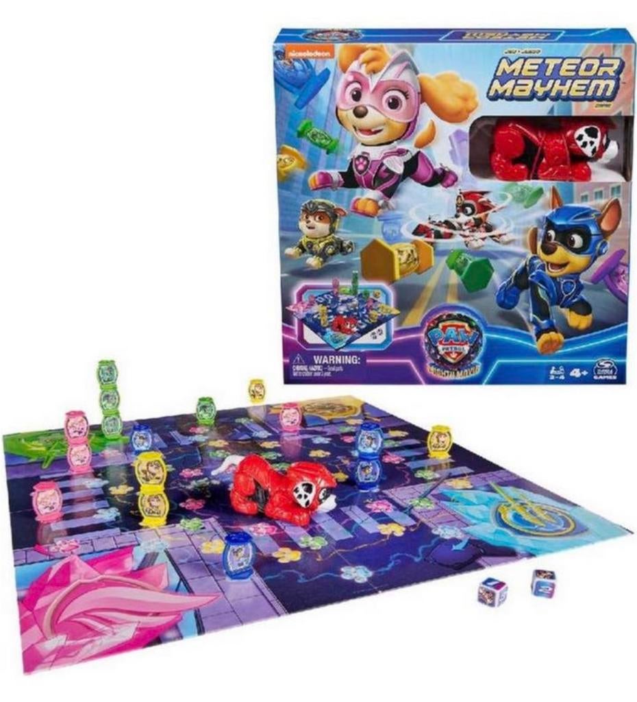 PAW Patrol The Mighty Movie - Meteor Mayhem-bordspel NIEUW, Nieuw, Ophalen of Verzenden, H, H