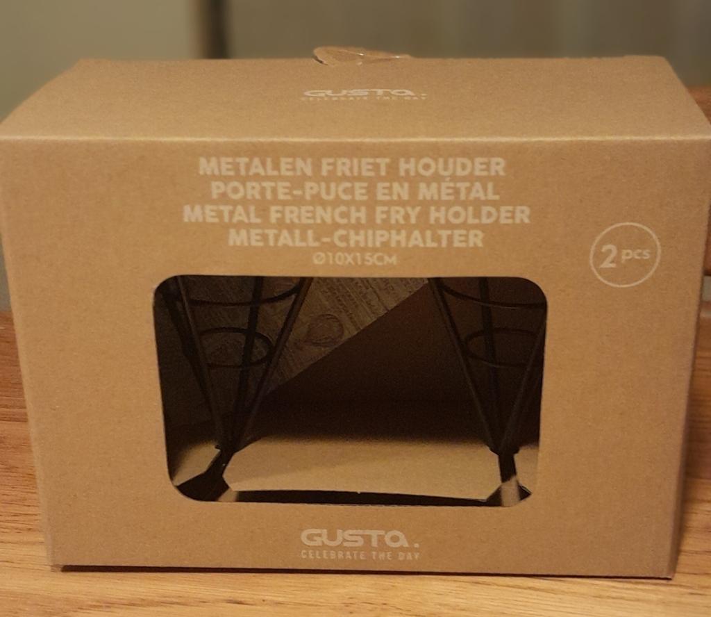 NIEUW IN DOOS METALEN FRIETZAKHOUDERS, Ophalen of Verzenden, Nieuw