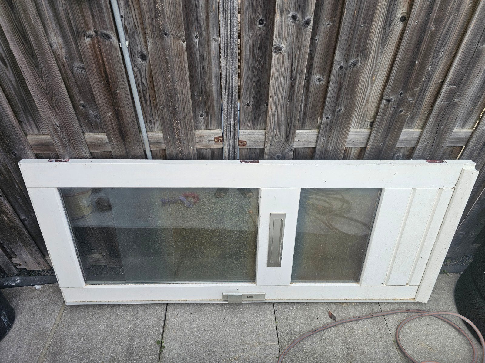 Hardhouten buitendeur met glas, Gebruikt, Buitendeur, 200 tot 215 cm, Glas