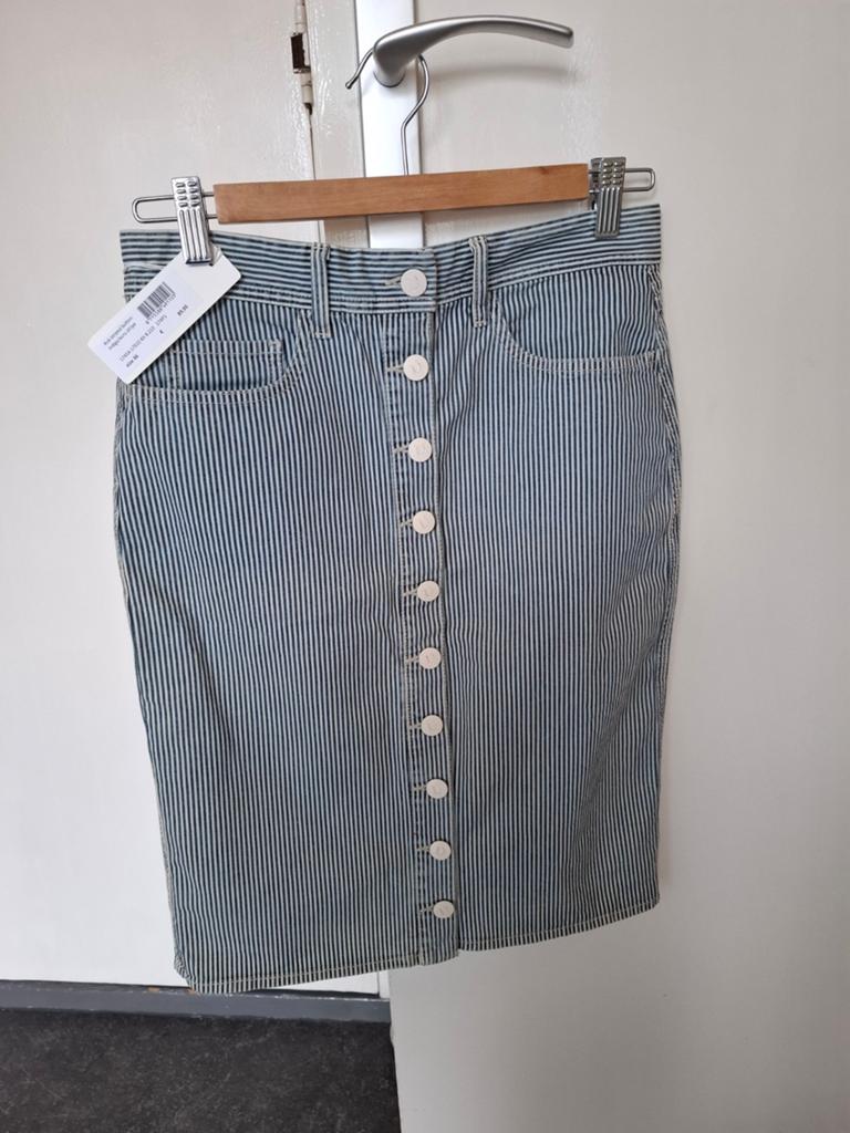 Vanilia  rok  +prijskaartje mt 36, denim blauw wit streepje, Kleding | Dames, Blauw, Vanilia, Nieuw, Ophalen of Verzenden