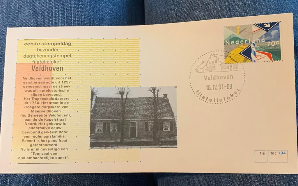 Eerste Dag Enveloppe Veldhoven (1991) - Bijzonder Exemplaar, Verzamelen, Ophalen of Verzenden, Zo goed als nieuw