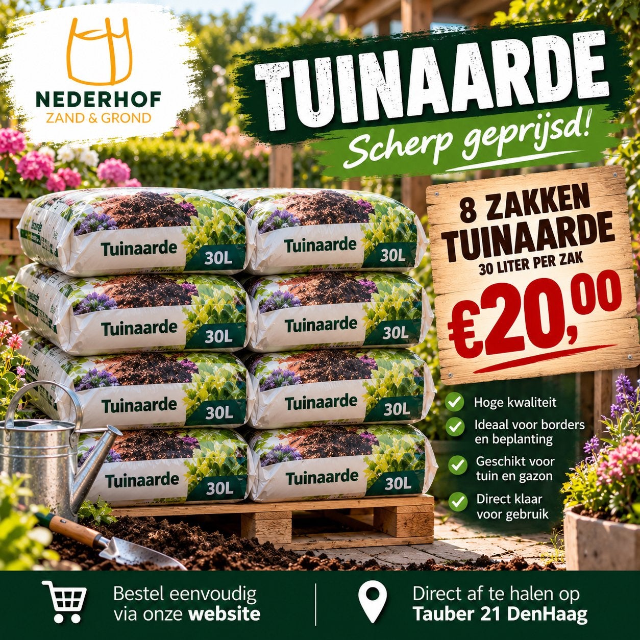 Tuingrond, Ophalen, Tuinaarde