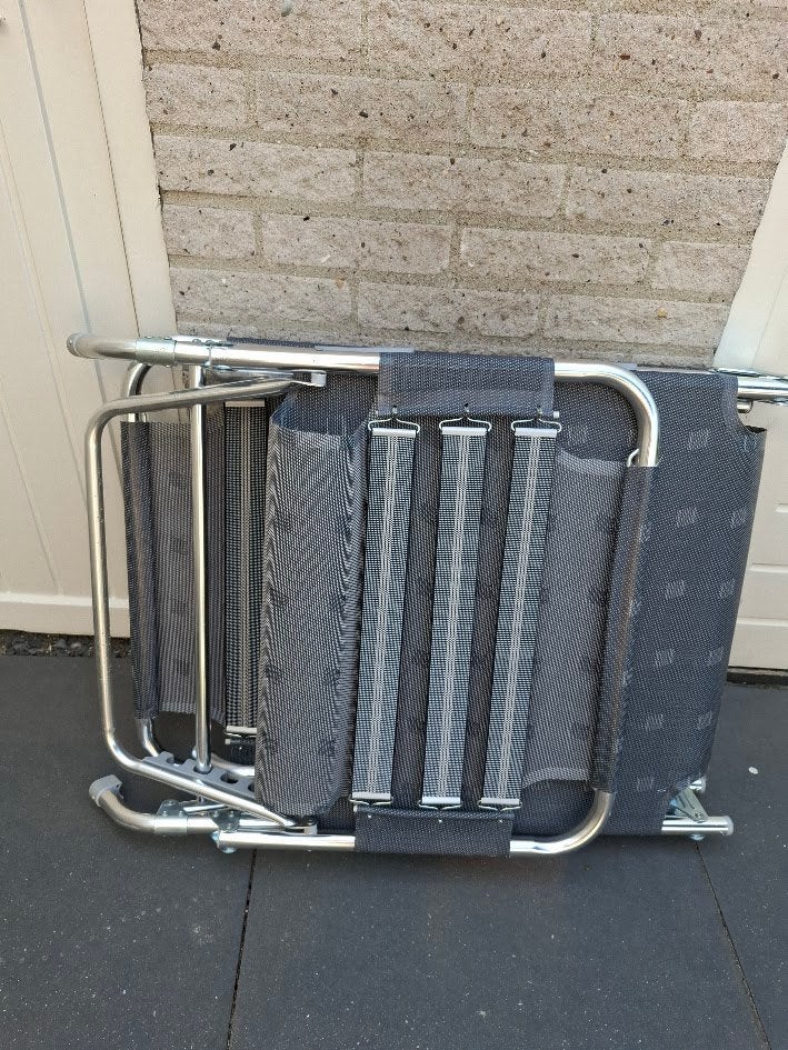 Ligbed aluminium, Ophalen, Zo goed als nieuw, Aluminium, Verstelbaar