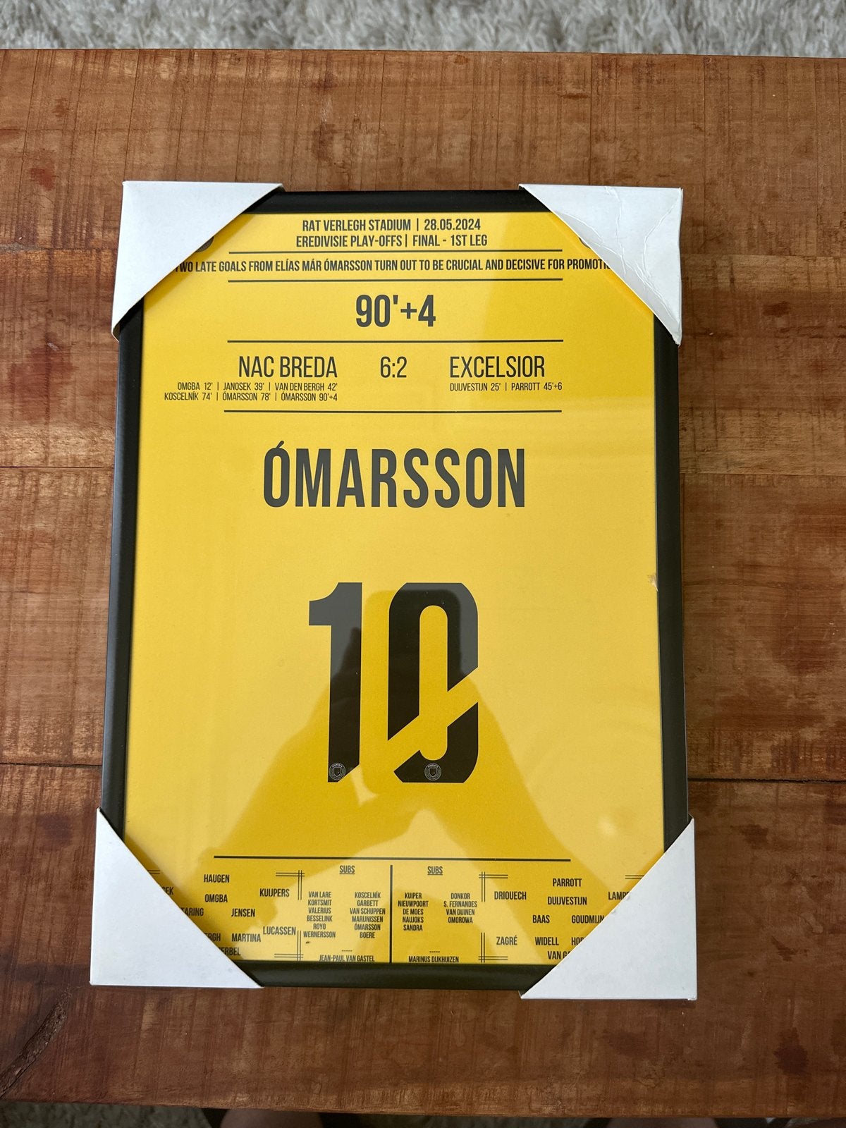 NAC Breda 6:2 Excelsior Poster - Ómarsson 10, Verzamelen, Ophalen, Nieuw, NAC Breda, Poster, Plaatje of Sticker