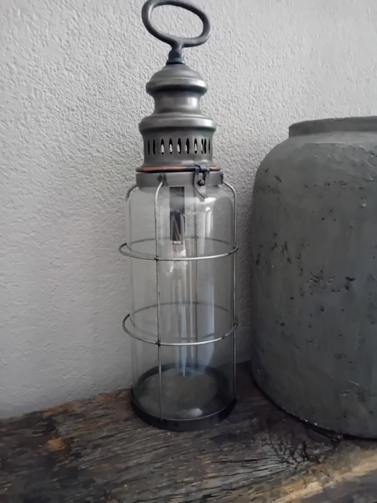 Mooie decoratieve lantaarn op batterijen, 42cm hoog, Ophalen of Verzenden
