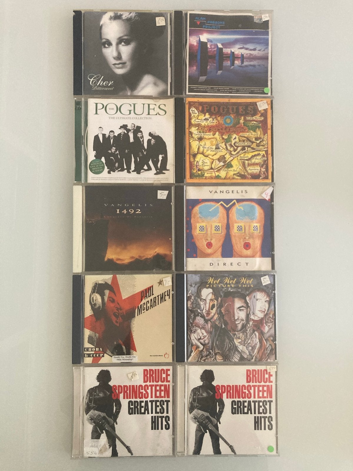 Diverse CD's: Bruce Springsteen, Cher, Vangelis, The Pogues, Ophalen of Verzenden, Gebruikt, Album, Inclusief doosje