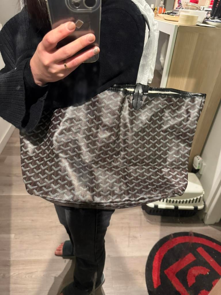 Goyard Bag Black Large Canvas Tote Bag, Ophalen of Verzenden, Nieuw, Zwart, Shopper