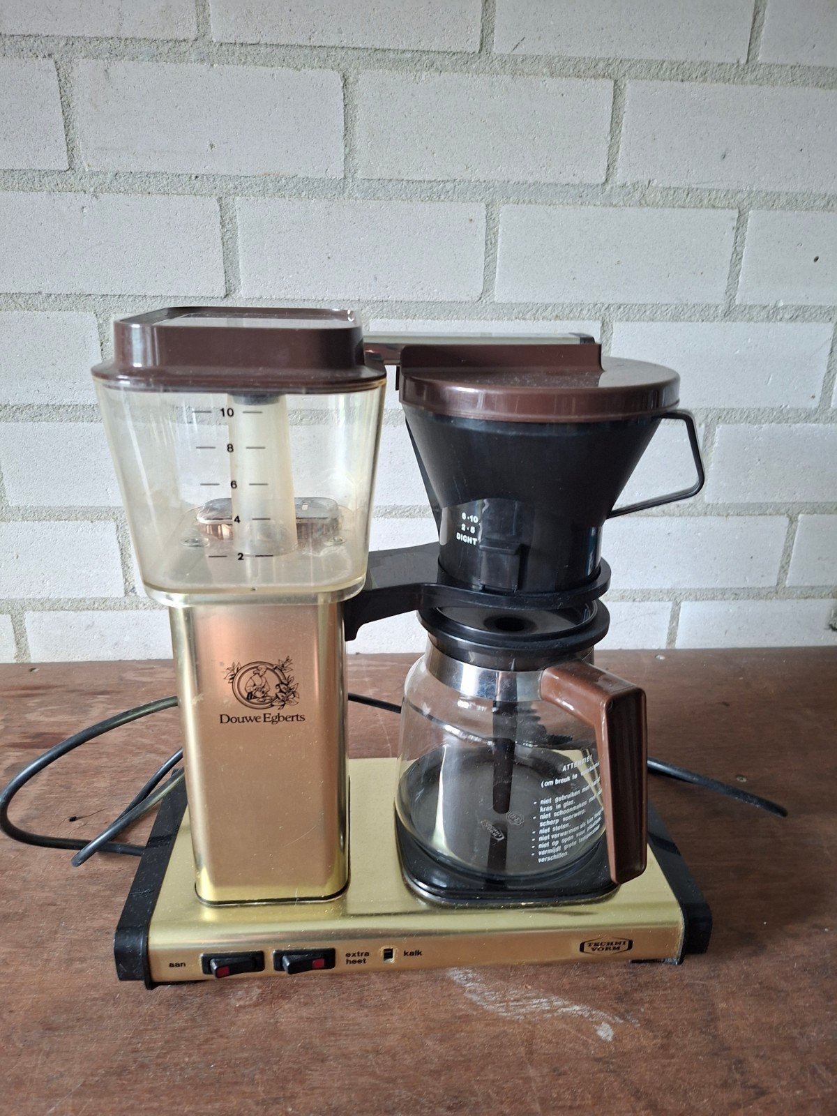 Vintage Douwe Egberts Koffiezetapparaat - Goudkleurig, Ophalen, Gebruikt, 10 kopjes of meer, Koffiemachine