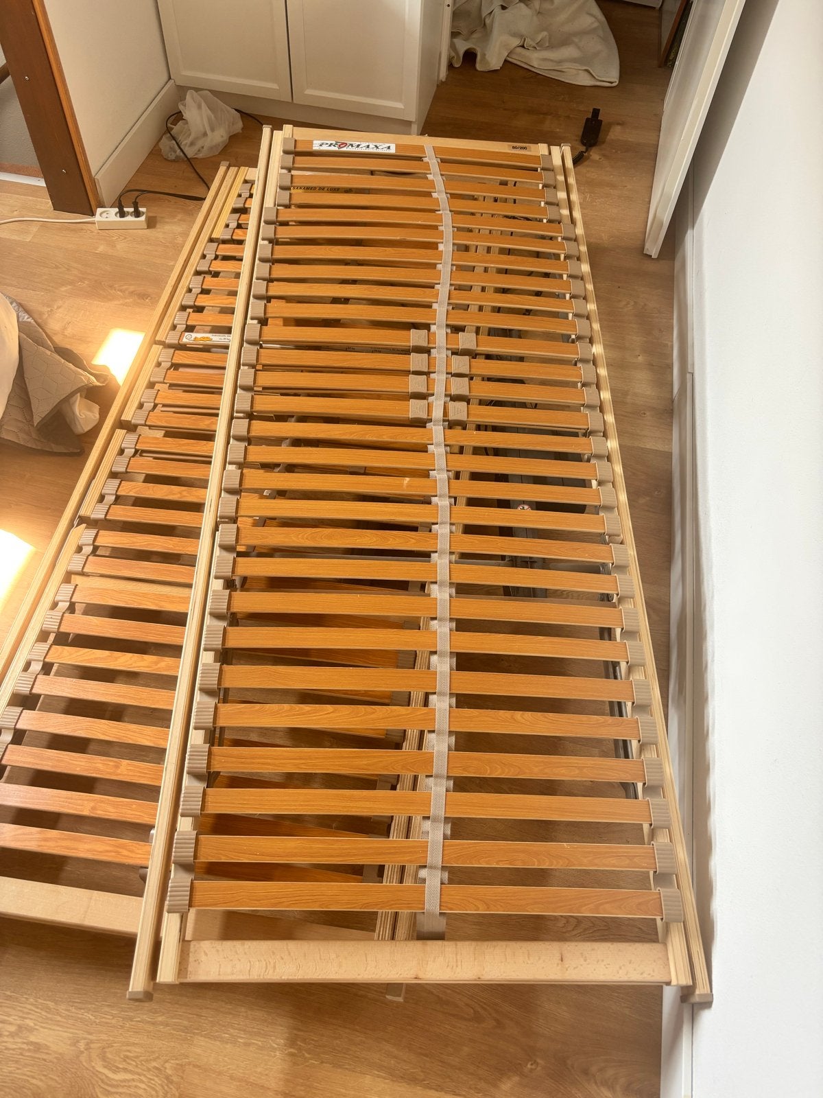 Verstelbare lattenbodem 80x200 cm Sanamed en  Promaxa, Ophalen, 80 cm, 200 cm, Hout