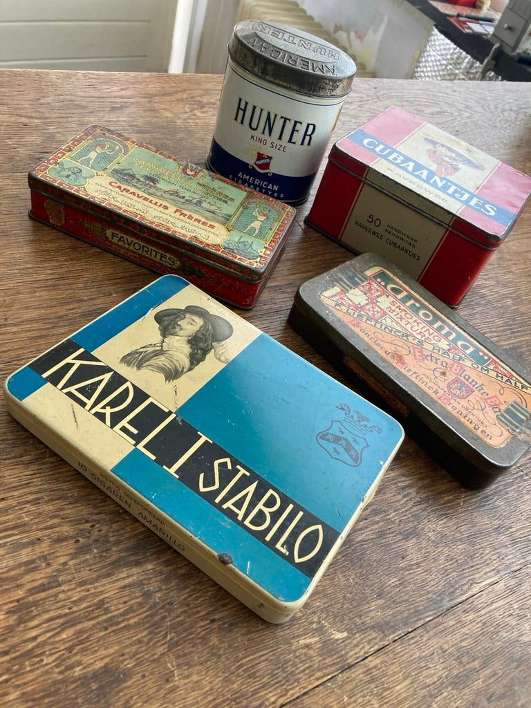 Vintage blikken verzameling: sigaren, sigaretten, tabak, Ophalen of Verzenden, Gebruikt, Overige, Overige merken