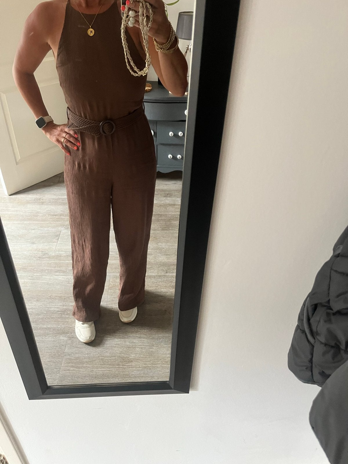MNG Bruine Jumpsuit Maat M, Ophalen of Verzenden, Zo goed als nieuw, Maat 38/40 (M), Bruin
