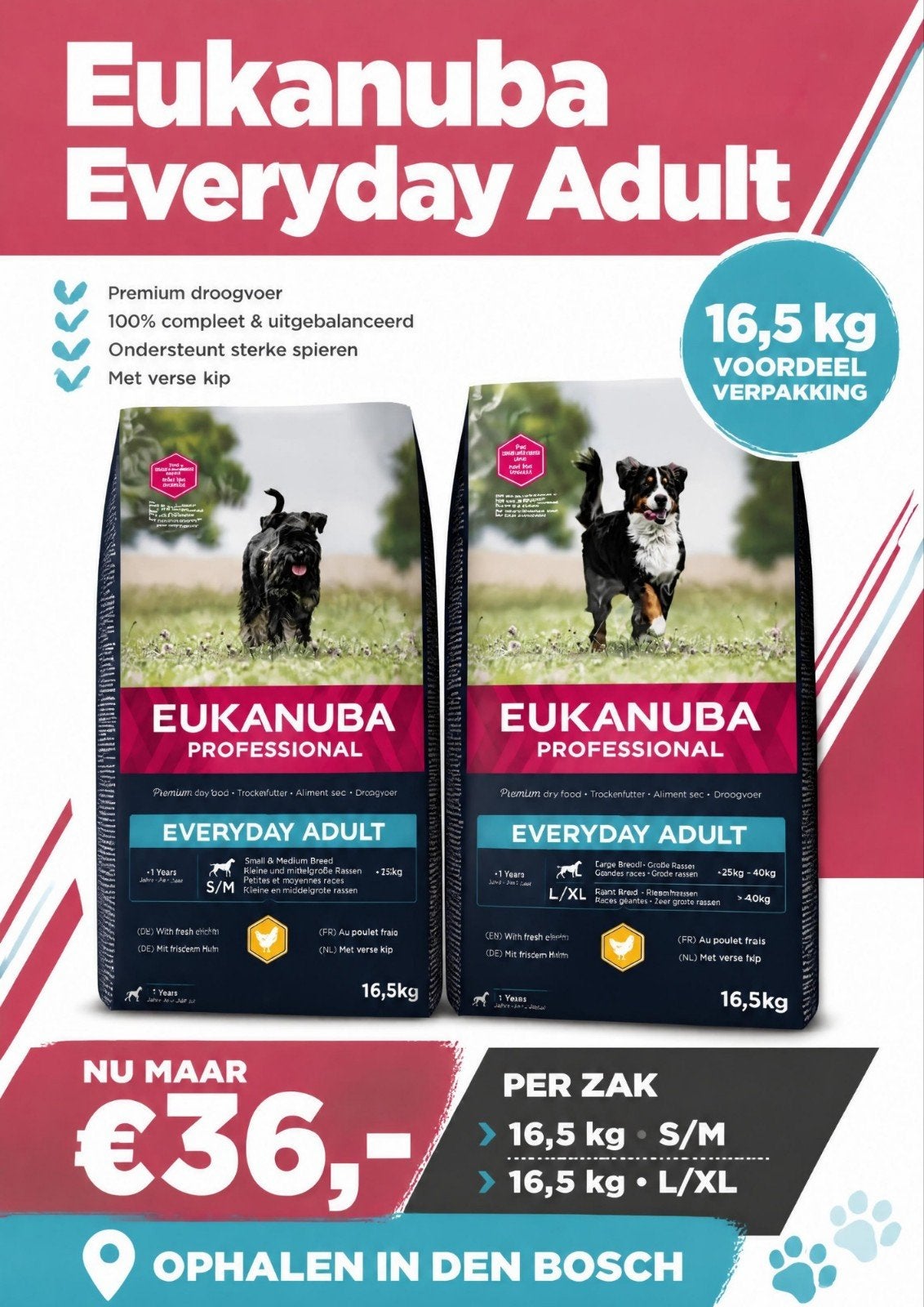 eukanuba brokken voor honden, Ophalen, Hond