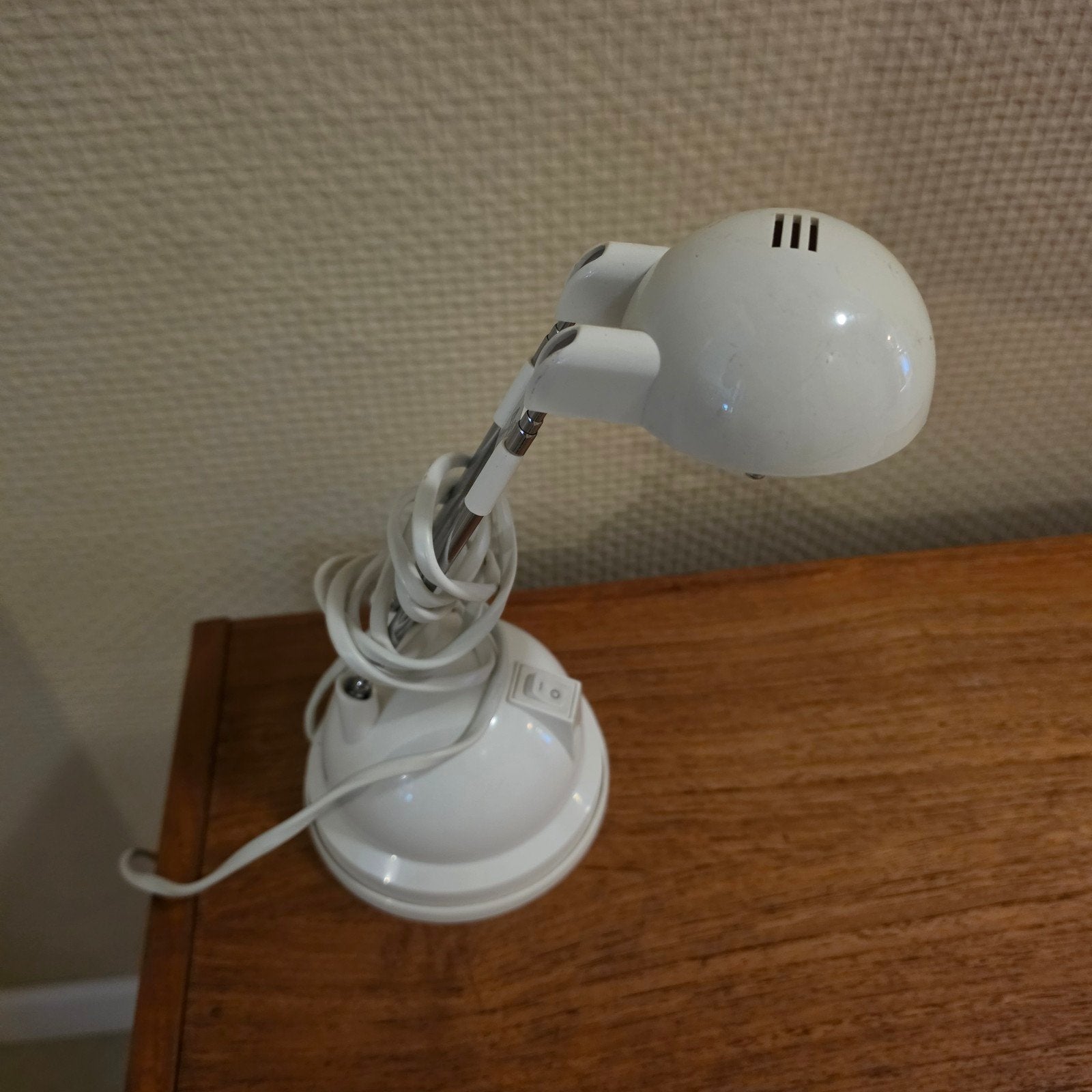 Vintage IKEA Tafellamp Wit Eyeball Bureaulamp Retro, Ophalen of Verzenden, Kunststof, G4