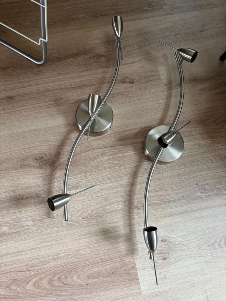 2 x lamp voor spotjes (zonder lamoen), Ophalen, Zo goed als nieuw, Metaal of Aluminium