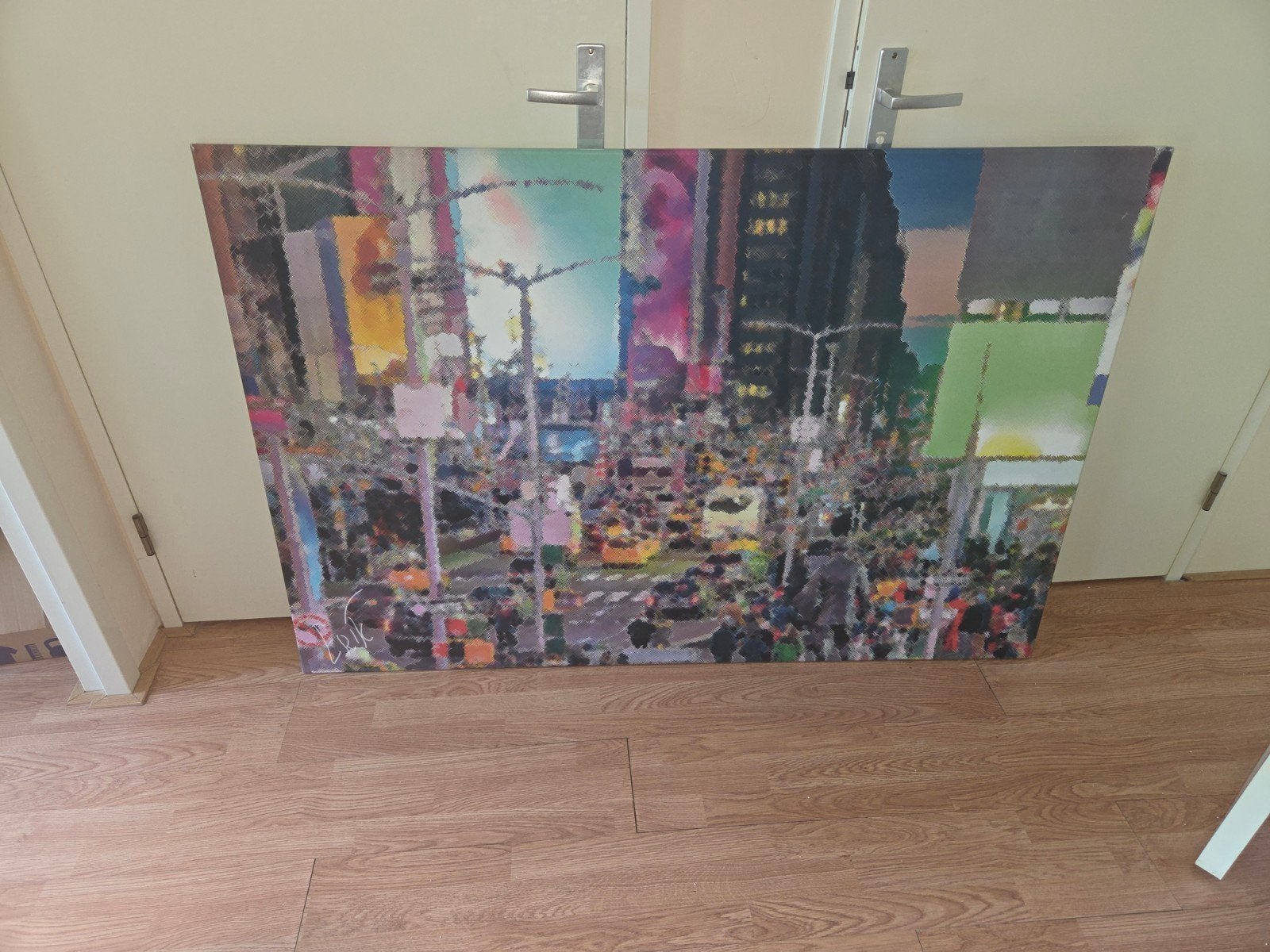 Modern schilderij Times Square New York, afmetingen 150x100, Ophalen