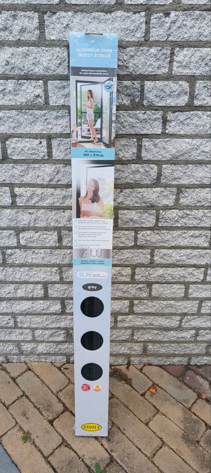 Hordeur grijs antraciet Nieuw in verpakking, Doe-het-zelf en Verbouw, Deuren en Horren, Nieuw, Hordeur, 200 tot 215 cm, 100 tot 120 cm