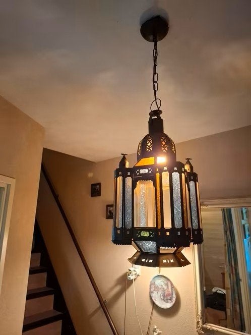 Authentieke Marokkaanse hanglamp ca. 45 cm (h) 25 cm (b), Ophalen, Glas