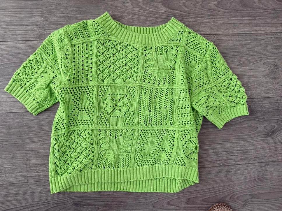 Groen gehaakt trui, Enjoy, Ophalen of Verzenden, Zo goed als nieuw, Maat 36 (S), Groen