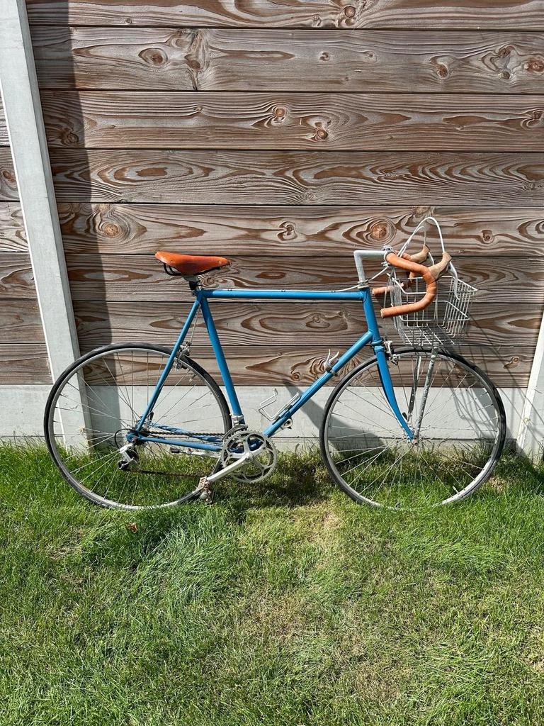 Vintage racefiets - Blauw, Brooks, Fietsen en Brommers, Fietsen | Racefietsen, Gebruikt, Heren, Overige merken, 10 tot 15 versnellingen