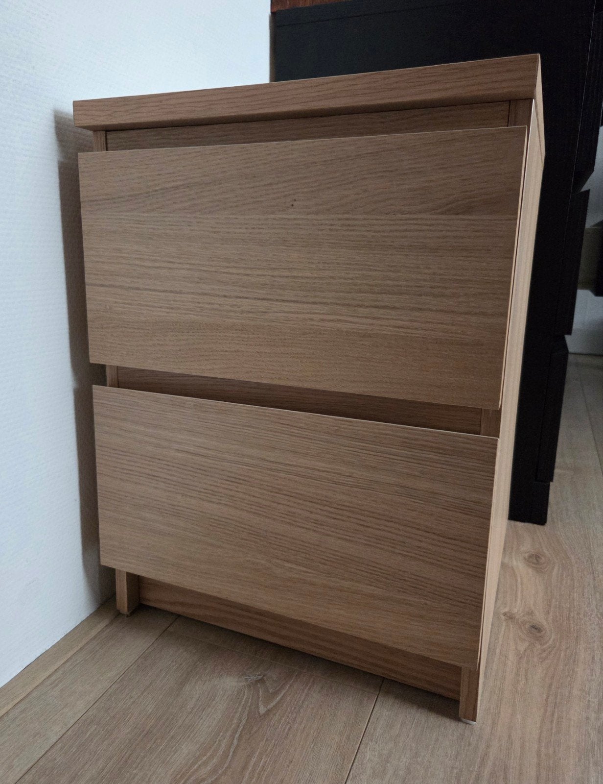 Ikea ladenblok Malm met 2 lades - Eikenkleur, Ophalen