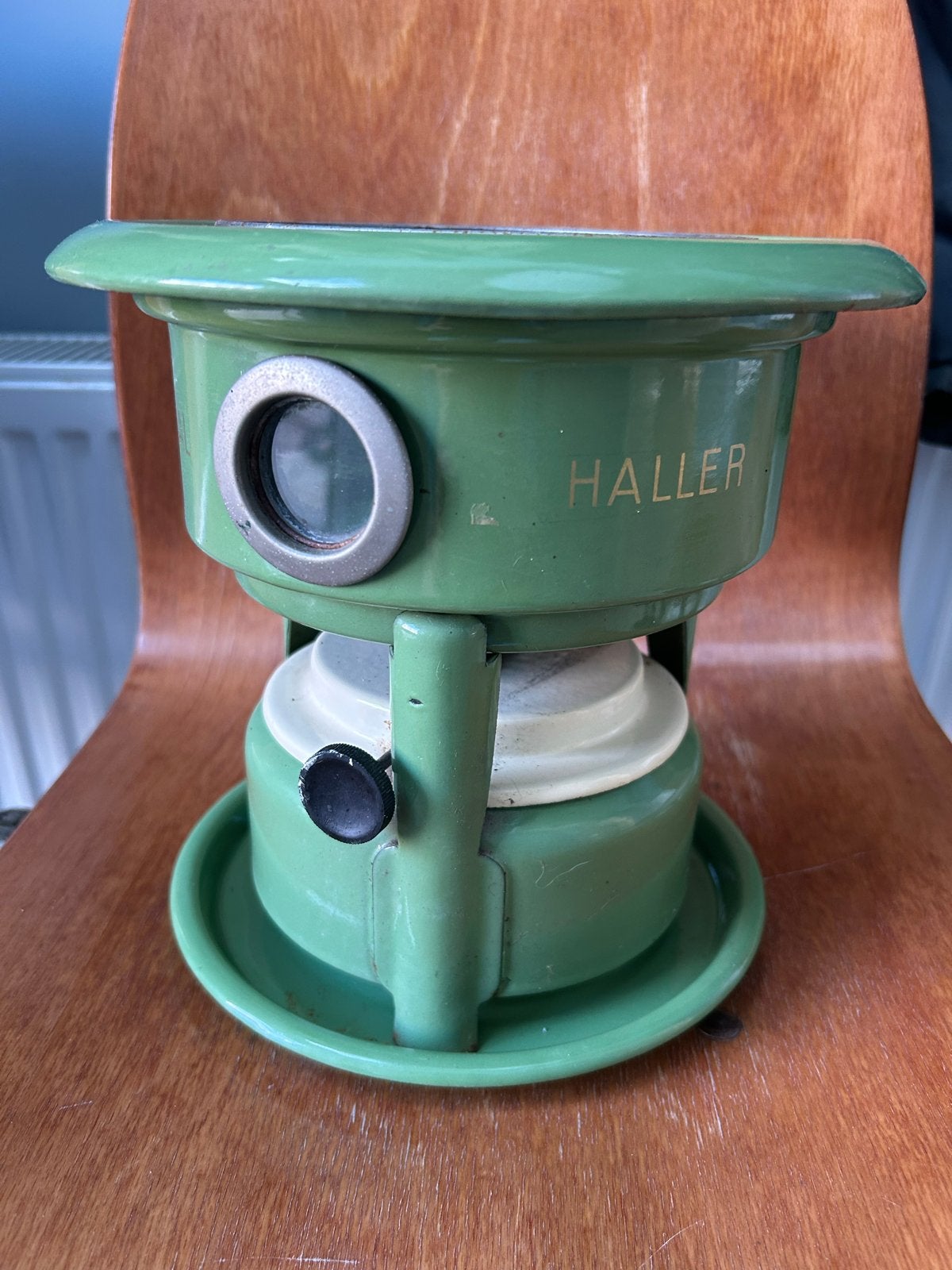Vintage Haller petroleumkachel - Groen geëmailleerd, Antiek en Kunst, Ophalen