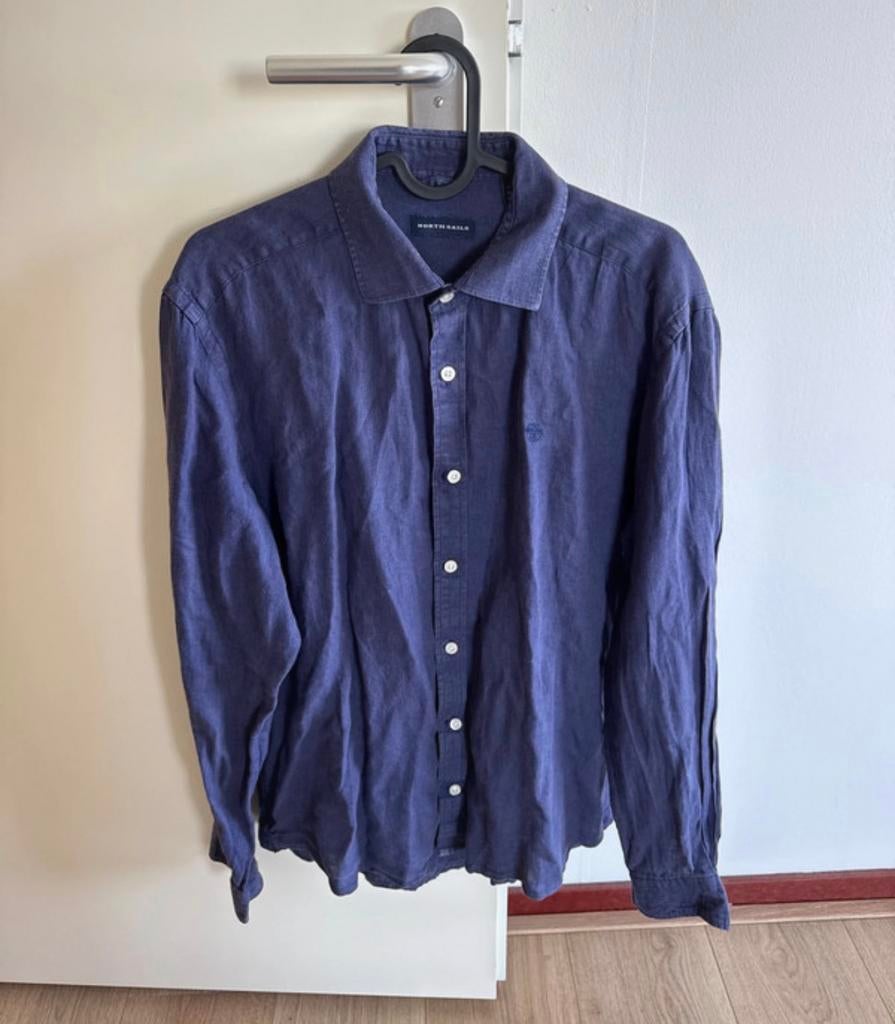 Blauwe linnen blouse North Sails, Kleding | Heren, Ophalen of Verzenden, Zo goed als nieuw, Blauw