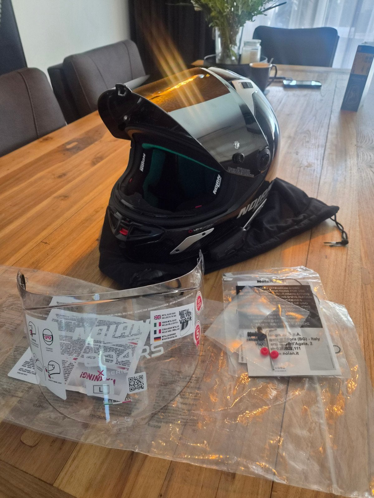 Nolan X-804 RS Silver Edition helm met Cardo Freecom 4, Ophalen of Verzenden, L, Integraalhelm, Nolan