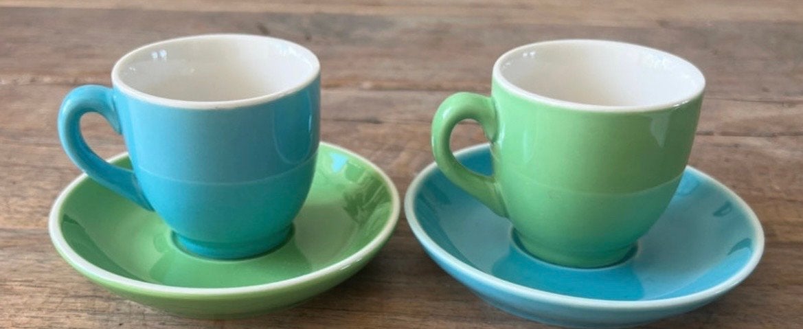 Set van 2 vintage Palmen Imperial kop en schotels, Antiek en Kunst, Antiek | Servies los, Ophalen of Verzenden