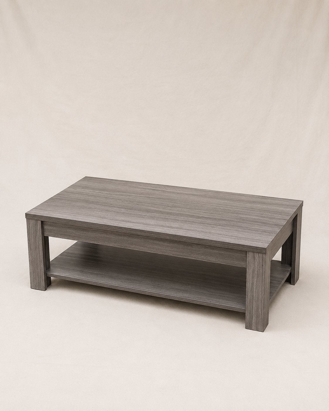 Salontafel met opbergplank, Ophalen of Verzenden, Gebruikt, Rechthoekig, Overige houtsoorten