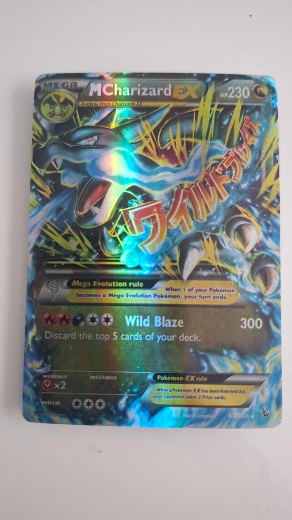 Pokémon M Charizard EX Kaart - Wild Blaze HP230, Ophalen of Verzenden, Zo goed als nieuw, Losse kaart, Foil