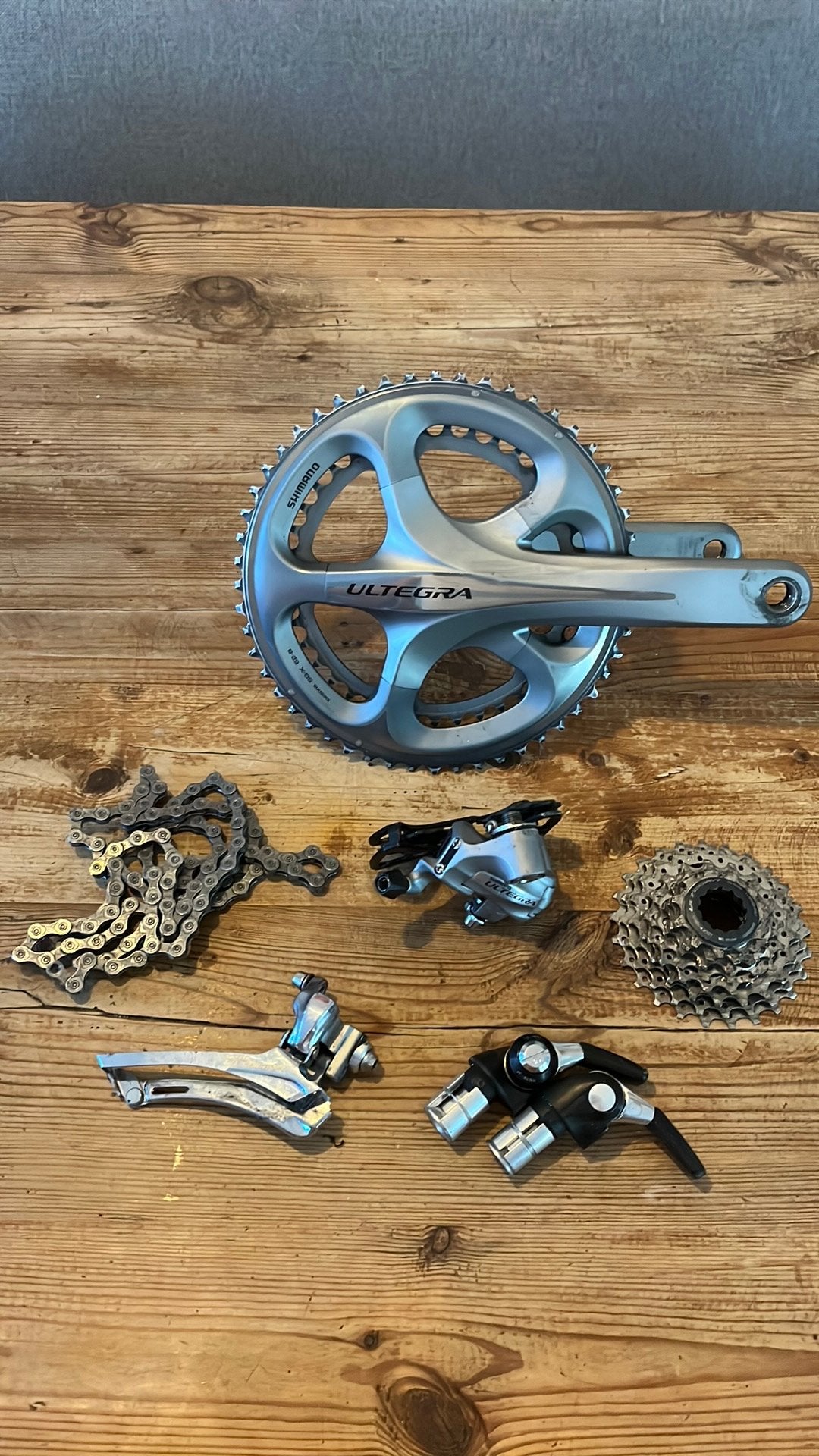 Tijdrit groepset Ultegra 10 speed crankset derailleurs etc, Fietsen en Brommers, Fietsonderdelen, Ophalen of Verzenden, Zo goed als nieuw