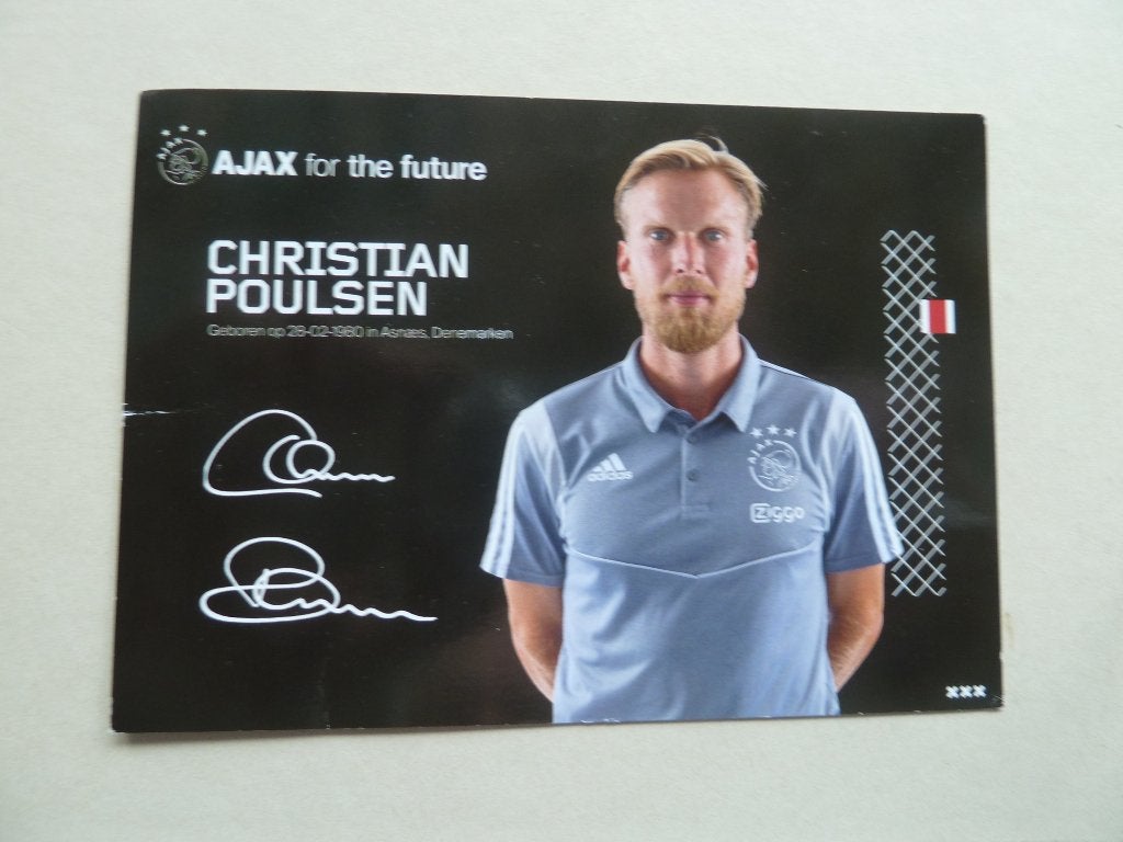 Spelerskaart. Christian.Pou;sen   Ajax.   2019/2020, Ophalen of Verzenden, Zo goed als nieuw, Ajax, Spelerskaart