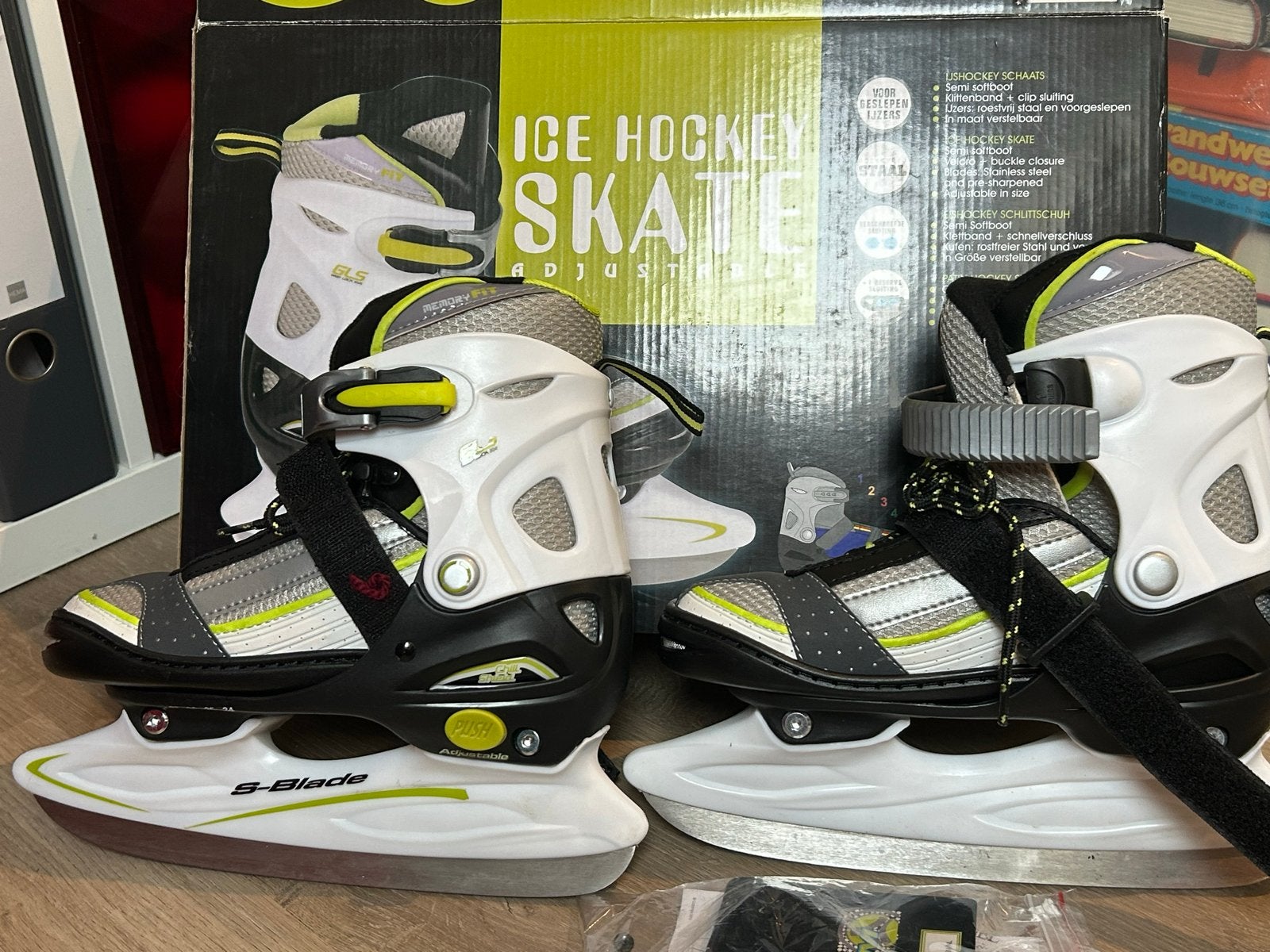 Nijdam verstelbare ijshockeyschaatsen, maat 34-37, Sport en Fitness, Ophalen of Verzenden, Zo goed als nieuw, IJshockeyschaatsen