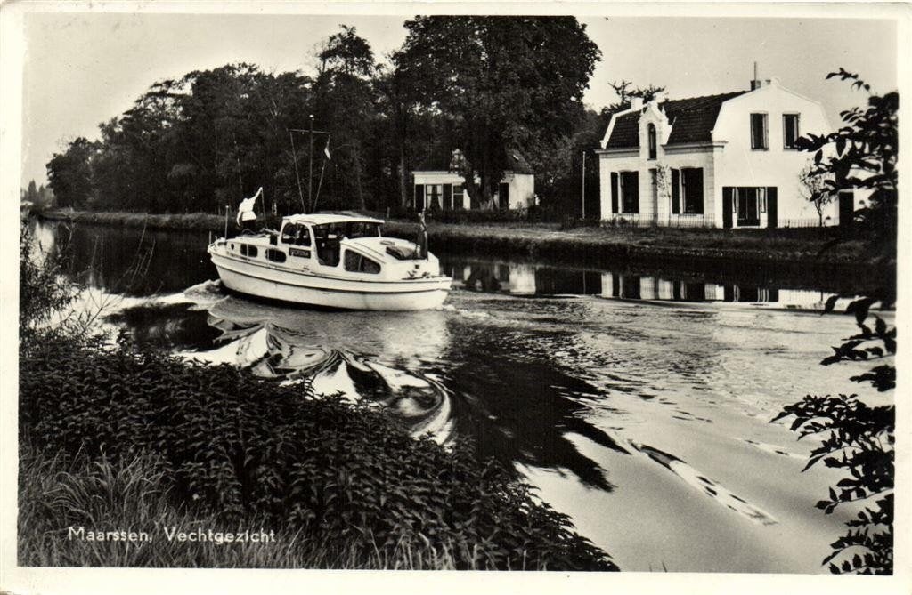 Maarssen, Vechtgezicht - boot - 1957 gelopen, Verzenden, 1940 tot 1960, Gelopen, Noord-Brabant
