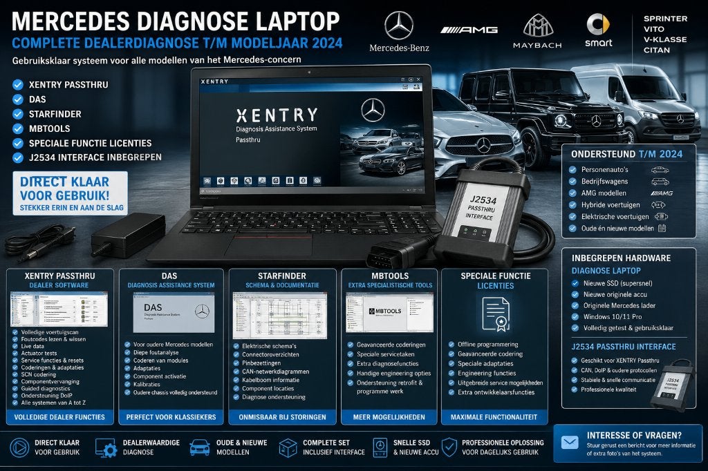 Mercedes Xentry diagnose laptop, Ophalen, Zo goed als nieuw