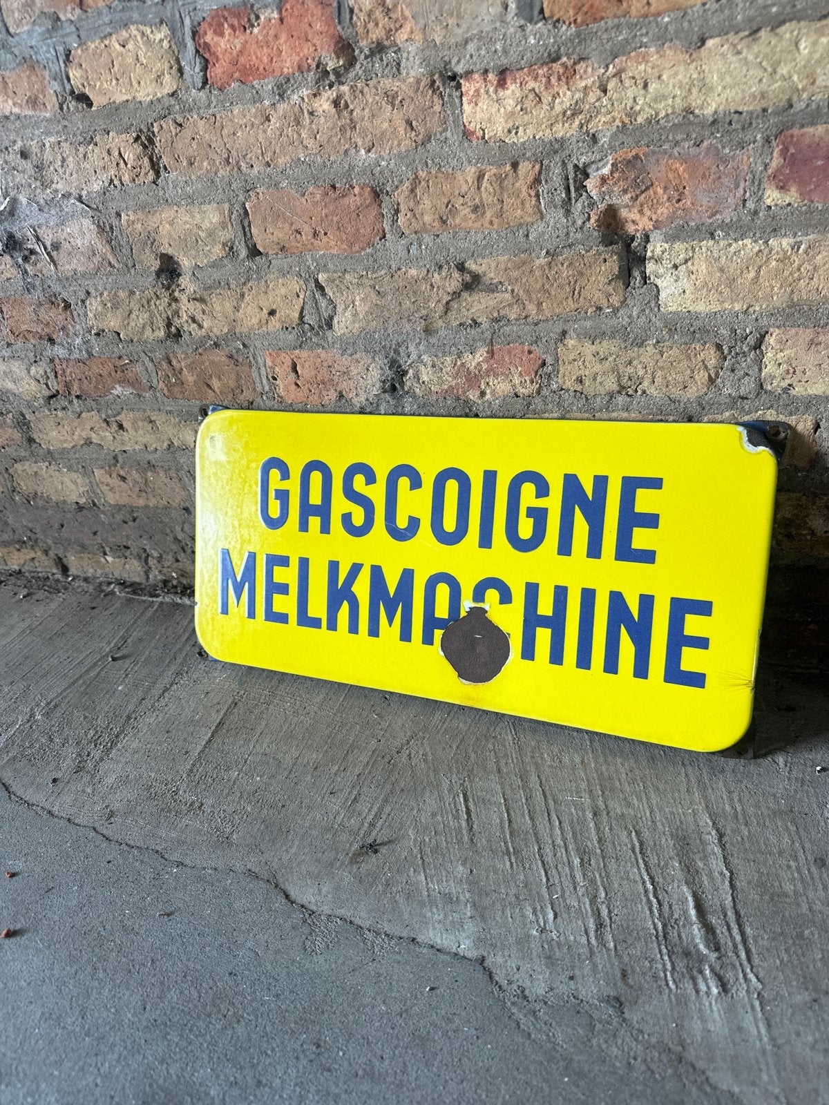 Gascoigne Melkmachine Emaille Bord - Vintage Reclame, Antiek en Kunst, Antiek | Emaille, Ophalen of Verzenden
