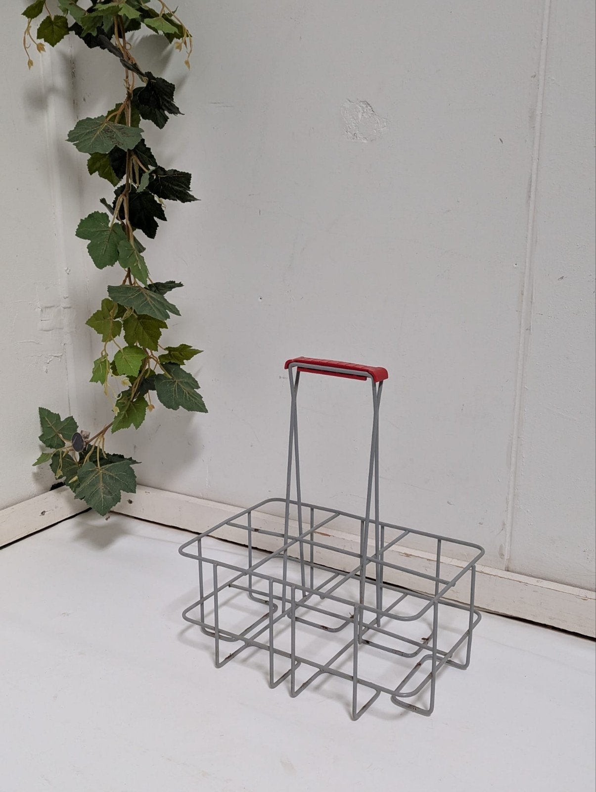 vintage flessenrek jaren 70 flessenhouder met handvat, Antiek en Kunst, Curiosa en Brocante, Ophalen