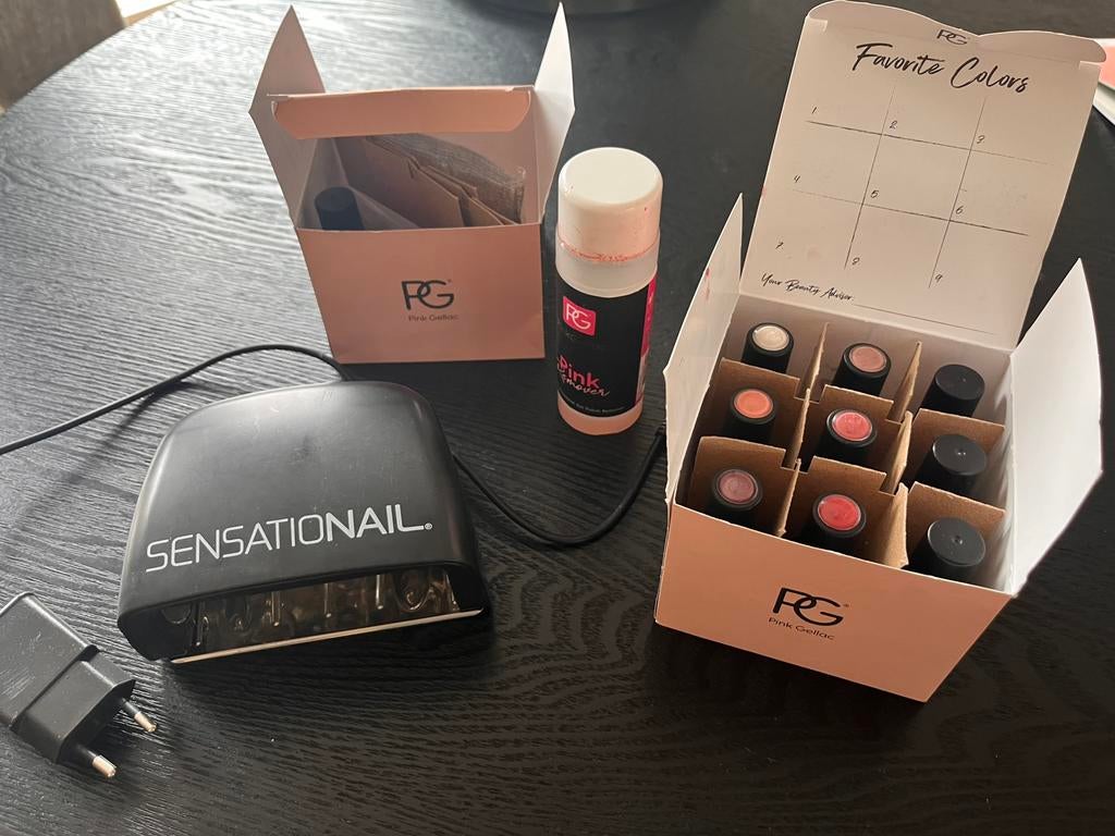 Pink Gellac set, Ophalen of Verzenden, Zo goed als nieuw, Toebehoren, Handen en Nagels