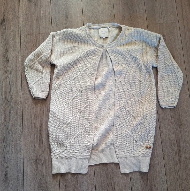 Part Two gebreid vest crème maat L 40 korte mouw katoen, Beige, Maat 42/44 (L), Ophalen of Verzenden, Zo goed als nieuw