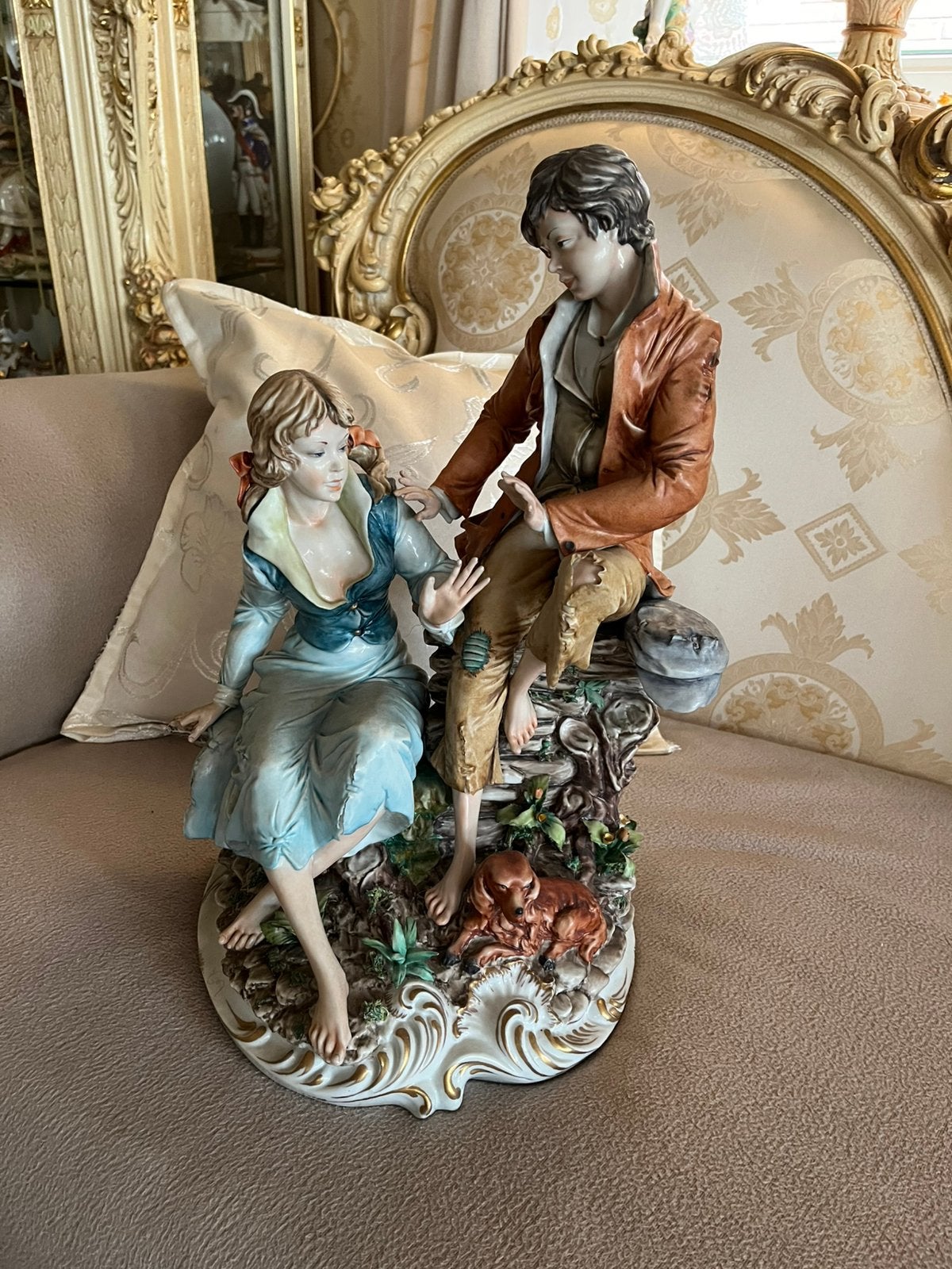 Heel groot porselein beeld Capodimonte, Ophalen, Zo goed als nieuw, Mens