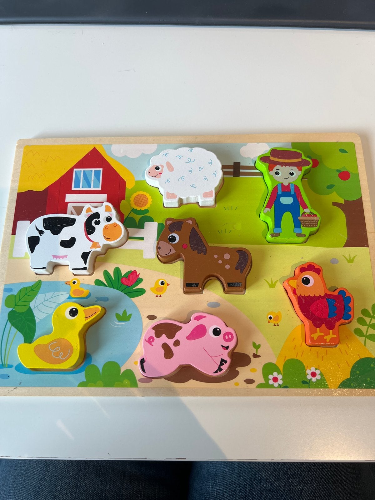 Houten boerderij puzzel voor kinderen, Ophalen of Verzenden, Gebruikt, Overige typen